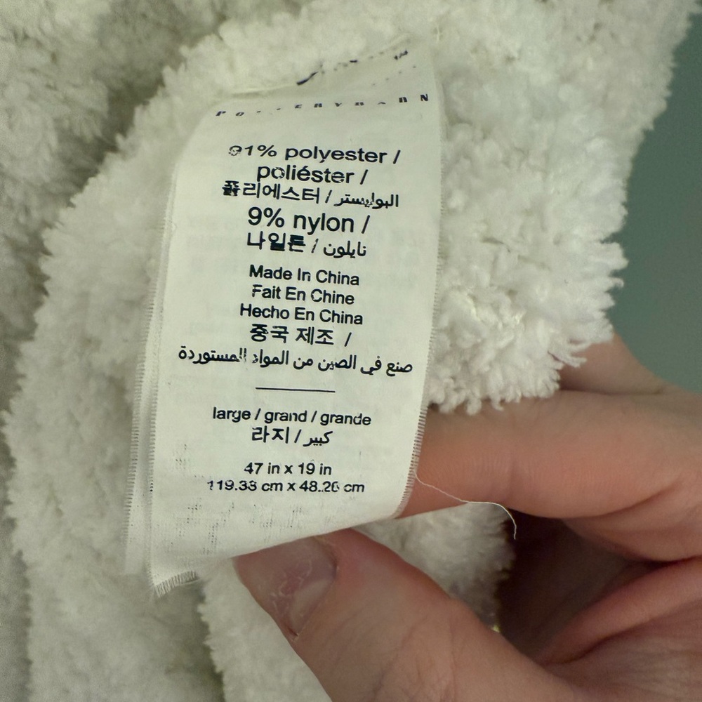 Pottery Barn Cream Textured Bath Robe - Picture 6 of 6